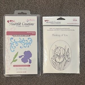 Heartfelt Creations Decorative Dutch Iris Dies & Matching Stamp Set NWT Retired